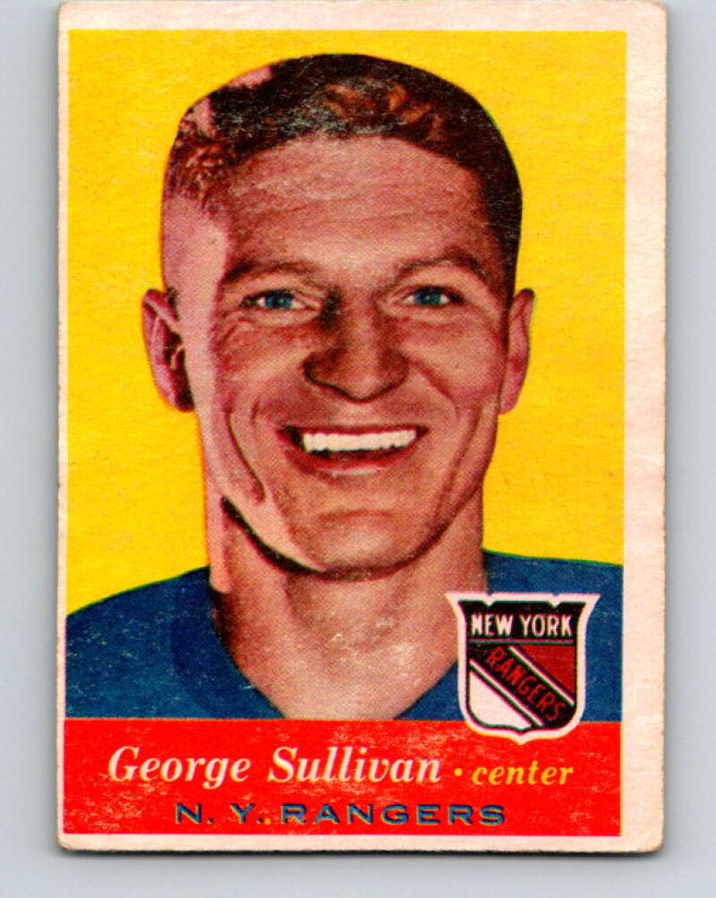 1957-58 Topps #56 Red Sullivan See Scan New York Rangers V189
