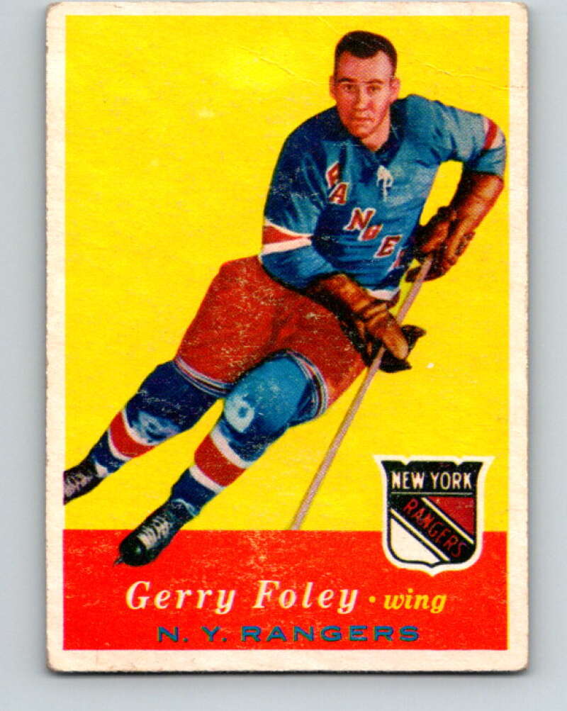 1957-58 Topps #57 Gerry Foley See Scan RC Rookie New York Rangers V192