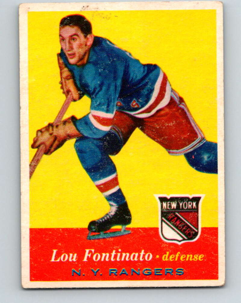 1957-58 Topps #64 Lou Fontinato See Scan RC Rookie New York Rangers V198