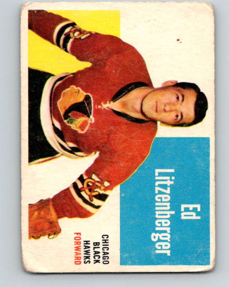 1960-61 Topps #21 Ed Litzenberger Chicago Blackhawks V208