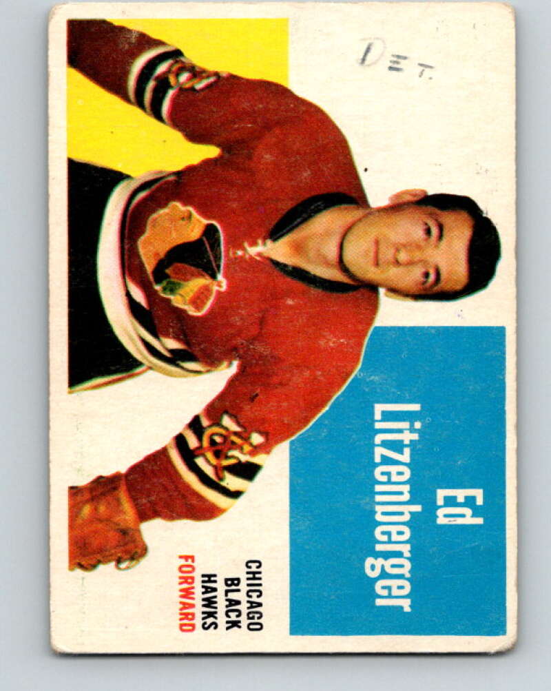 1960-61 Topps #21 Ed Litzenberger Chicago Blackhawks V209
