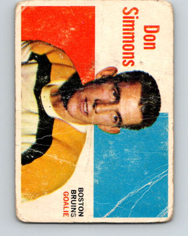 1960-61 Topps #43 Don Simmons Boston Bruins V222