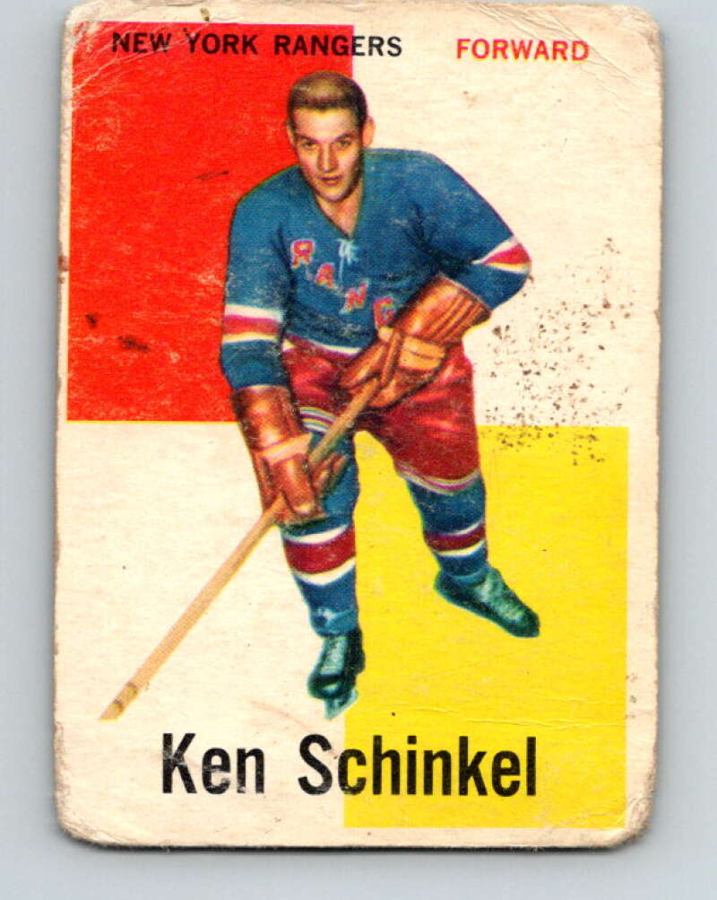 1960-61 Topps #50 Ken Schinkel RC Rookie New York Rangers V225