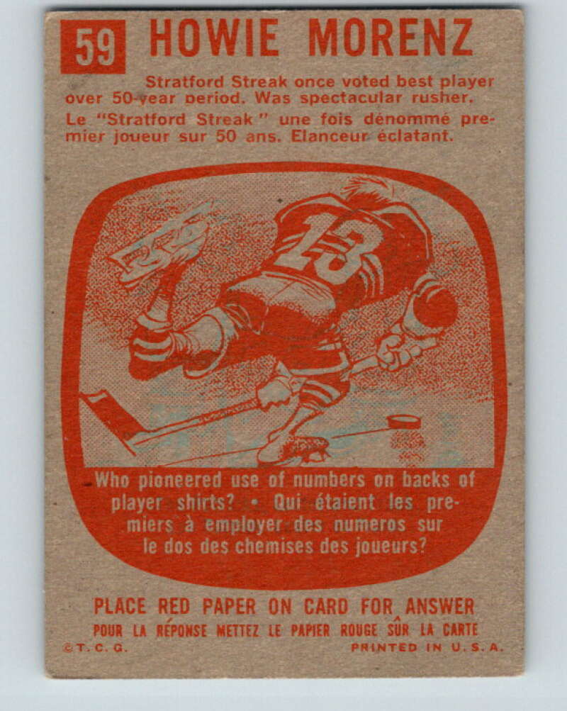 1960-61 Topps #59 Howie Morenz Montreal Canadiens V231