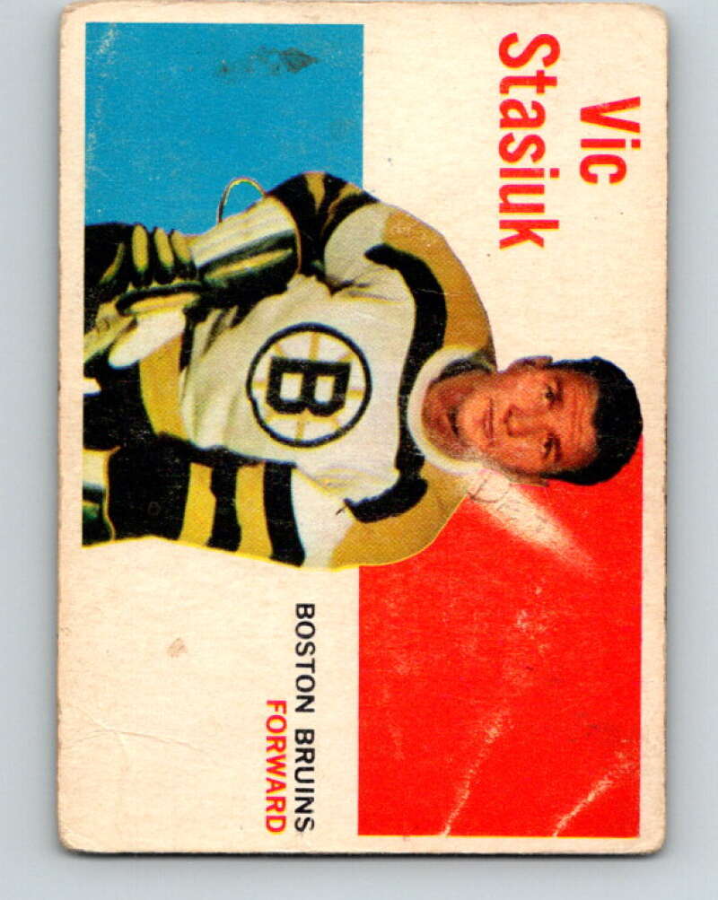 1960-61 TOPPS HOCKEY NHL #66 Vic Stasiuk EX+ Boston Bruins Card