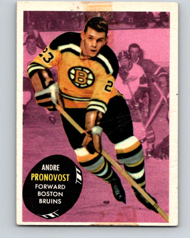 1961-62 Topps #5 Andre Pronovost UER Boston Bruins V240