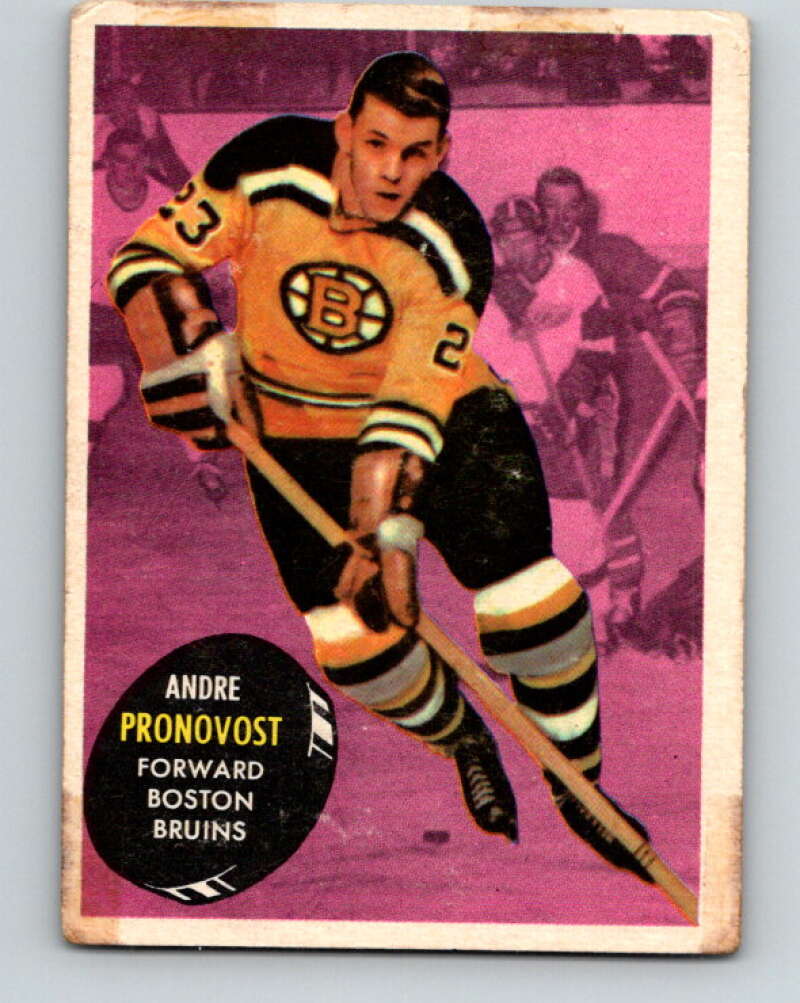 1961-62 Topps #5 Andre Pronovost UER Boston Bruins V241