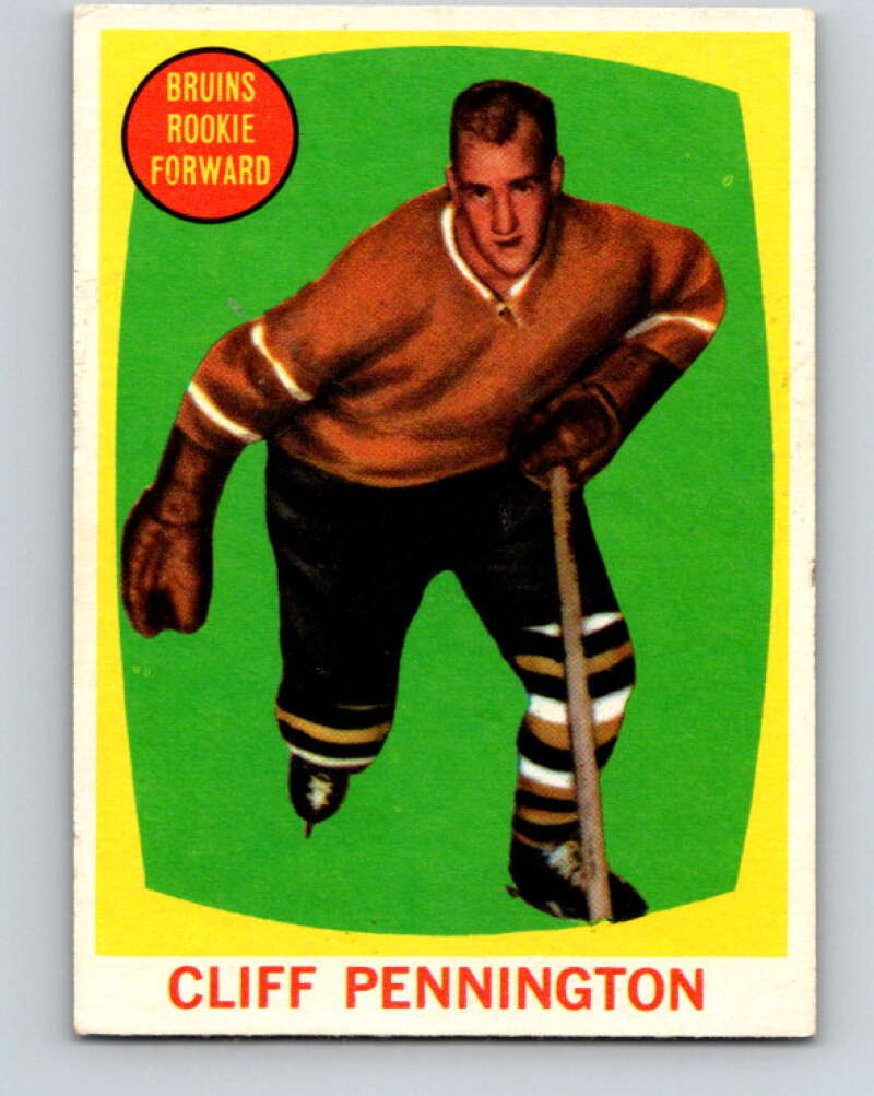 1961-62 Topps #19 Cliff Pennington RC Rookie Boston Bruins V259