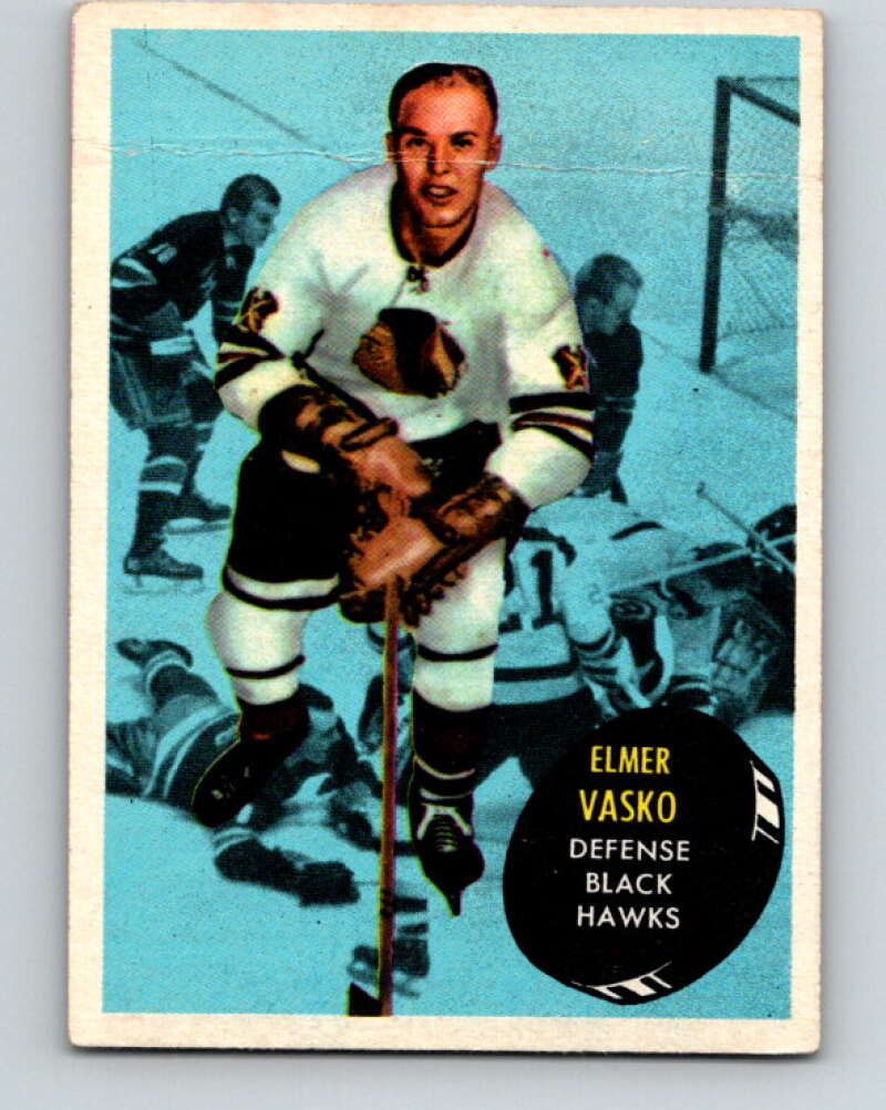 1961-62 Topps #25 Elmer Vasko Chicago Blackhawks V270