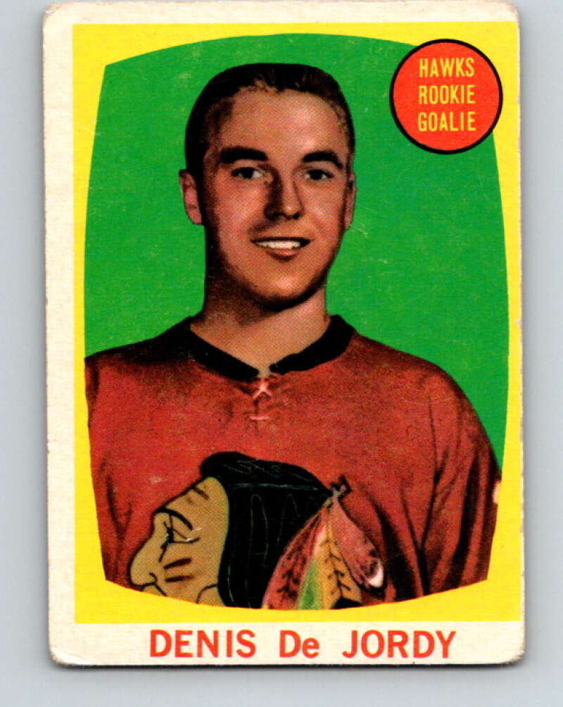 1961-62 Topps #37 Denis DeJordy RC Rookie Chicago Blackhawks V288