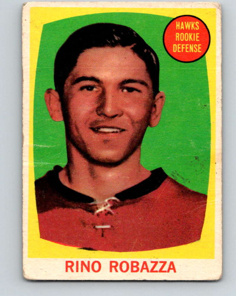 1961-62 Topps #39 Rino Robazza RC Rookie Chicago Blackhawks V291