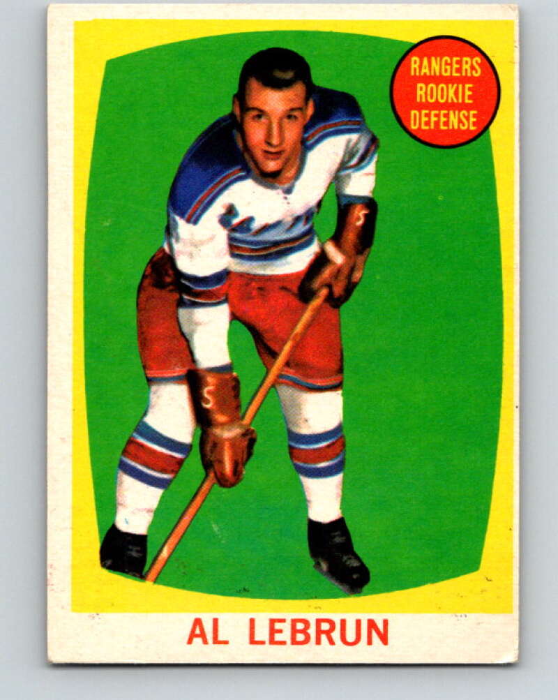 1961-62 Topps #61 Al LeBrun RC Rookie New York Rangers V332