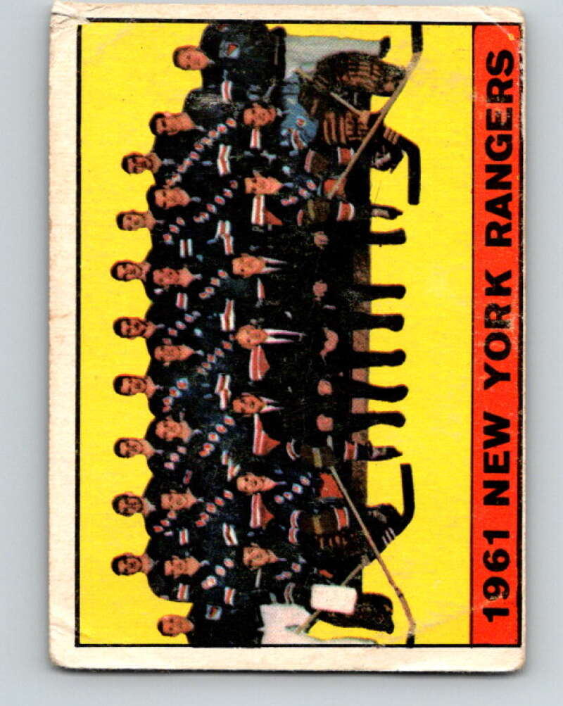 1961-62 Topps #63 New York Rangers Team New York Rangers V333
