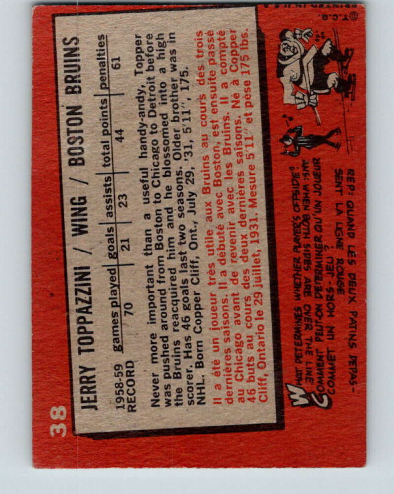 1959-60 Topps #38 Jerry Toppazzini V356