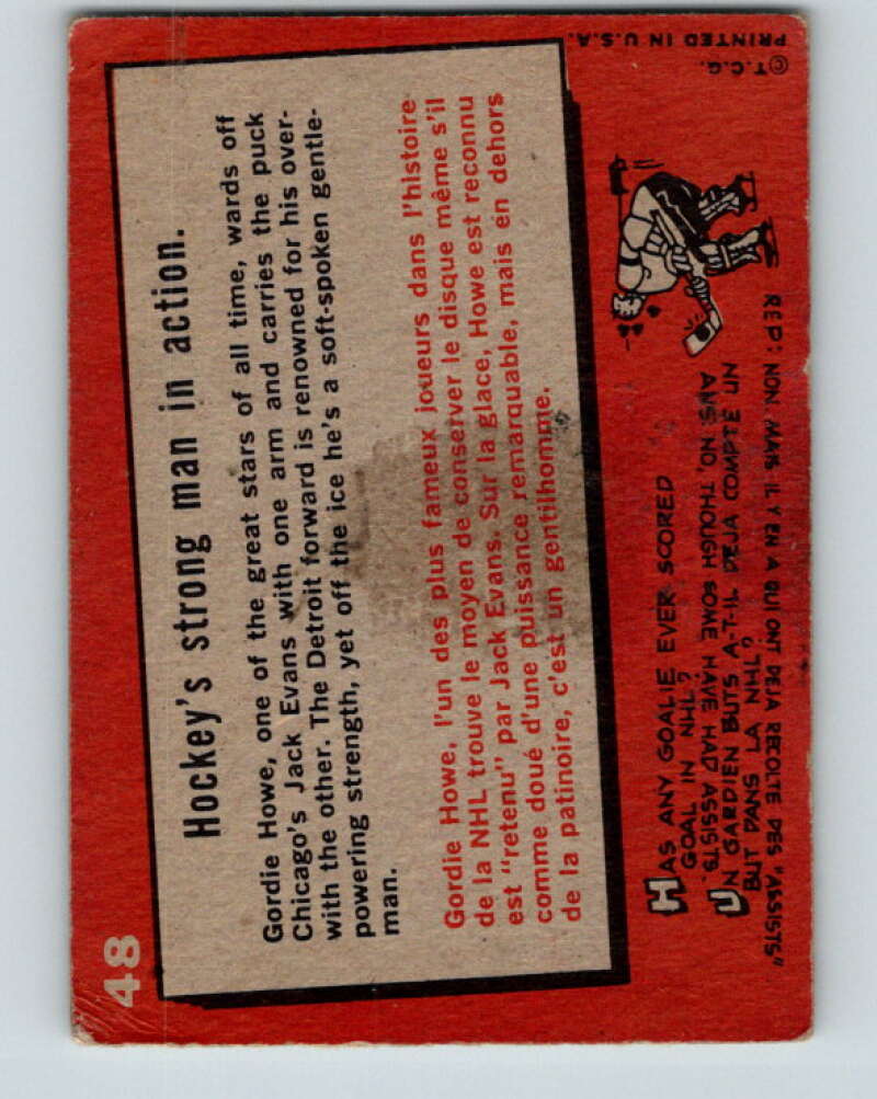 1959-60 Topps #48 Jack Evans Detroit Red Wings V363