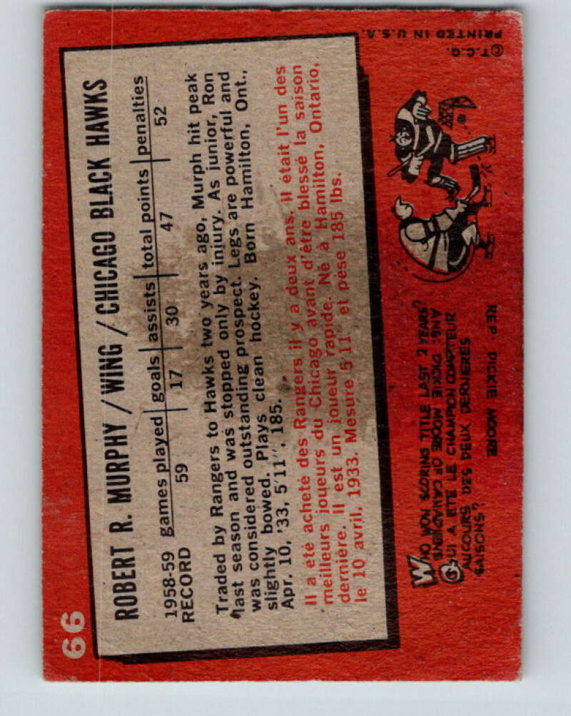 1959-60 Topps #66 Ron Murphy V373