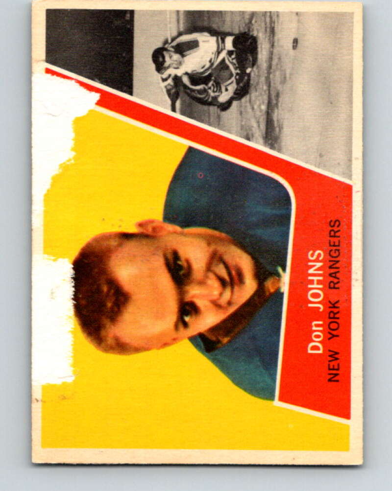 1963-64 Topps #64 Don Johns RC Rookie New York Rangers V465