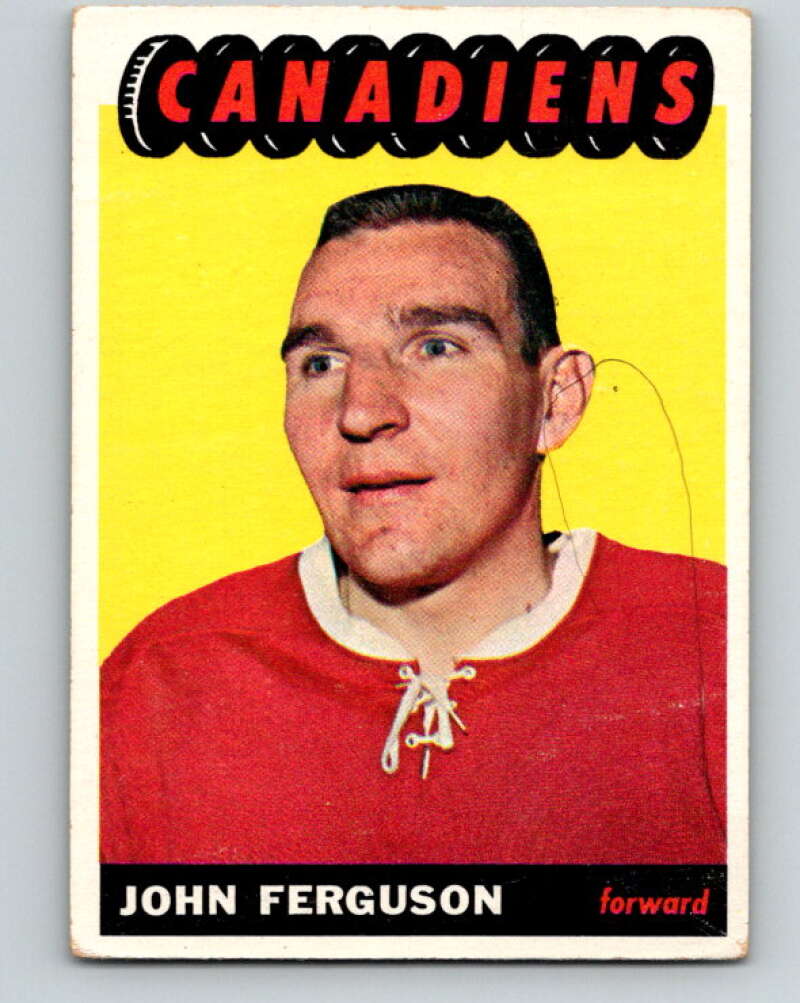 1965-66 Topps #10 John Ferguson Montreal Canadiens V477