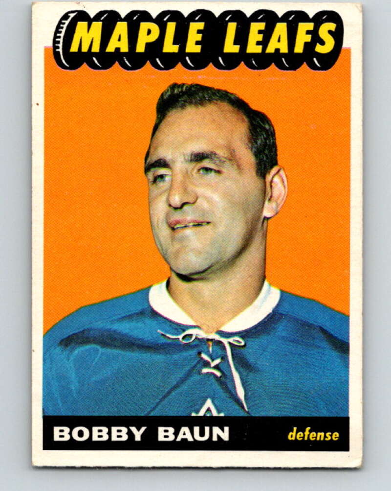 1965-66 Topps #13 Bob Baun Toronto Maple Leafs V479