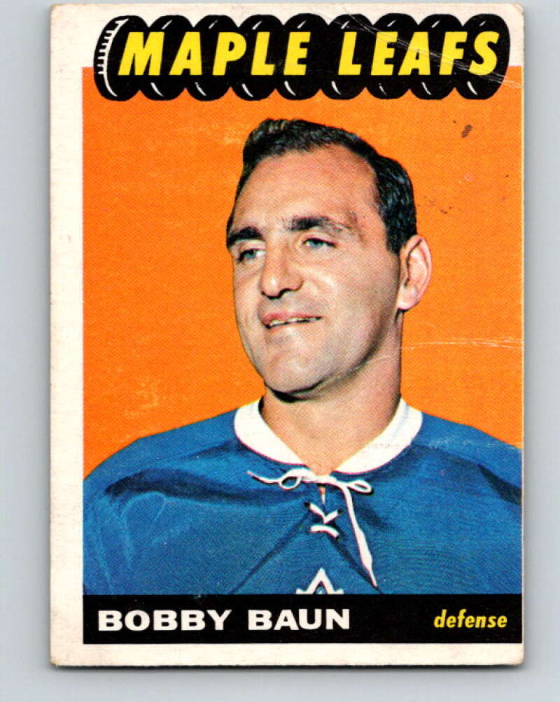 1965-66 Topps #13 Bob Baun Toronto Maple Leafs V480
