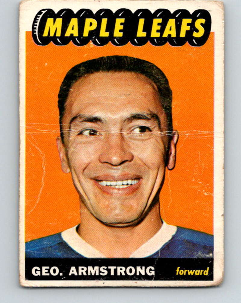 1965-66 Topps #19 George Armstrong Toronto Maple Leafs V487
