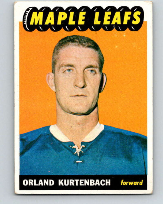 1965-66 Topps #20 Orland Kurtenbach  Toronto Maple Leafs  V488