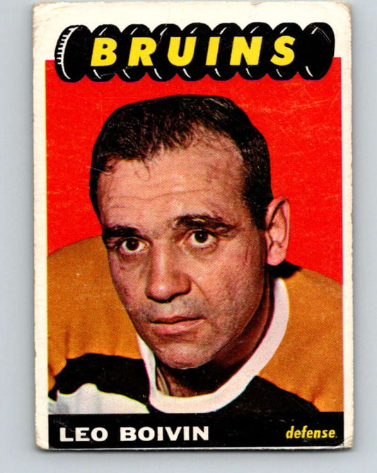 1965-66 Topps #32 Leo Boivin  Boston Bruins  V500