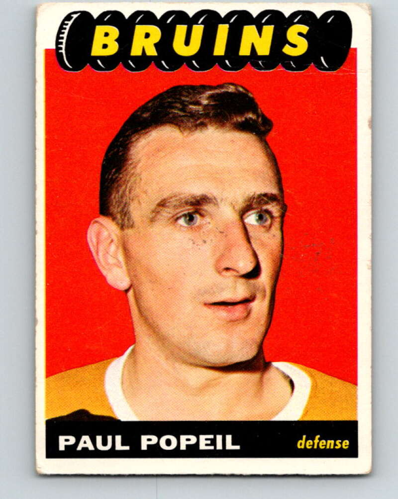 1965-66 Topps #40 Poul Popiel RC Rookie Boston Bruins V510