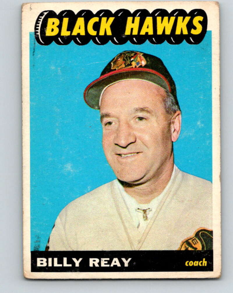 1965-66 Topps #54 Billy Reay CO Chicago Blackhawks V528