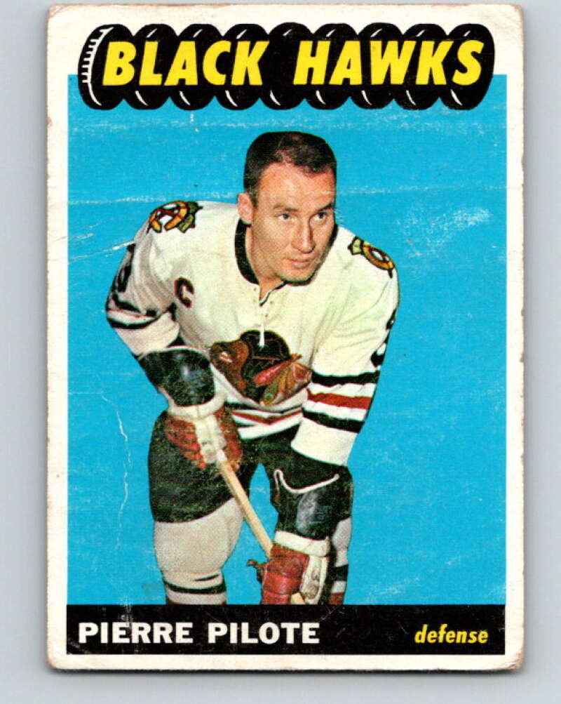 1965-66 Topps #56 Pierre Pilote Chicago Blackhawks V529