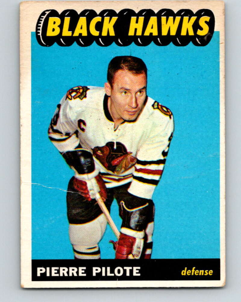 1965-66 Topps #56 Pierre Pilote Chicago Blackhawks V530