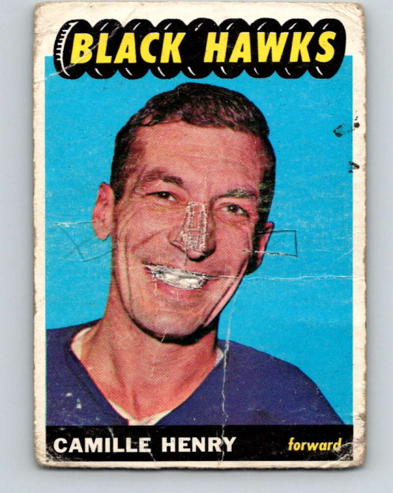 1965-66 Topps #58 Camille Henry Chicago Blackhawks V532