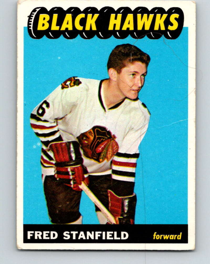 1965-66 Topps #63 Fred Stanfield RC Rookie Chicago Blackhawks V538