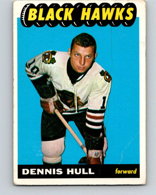 1965-66 Topps #64 Dennis Hull  RC Rookie Chicago Blackhawks  V539