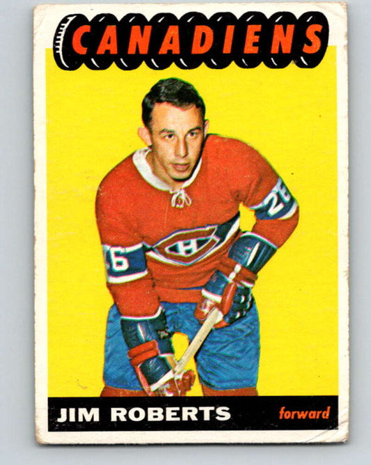 1965-66 Topps #74 Jim Roberts  RC Rookie Montreal Canadiens  V552