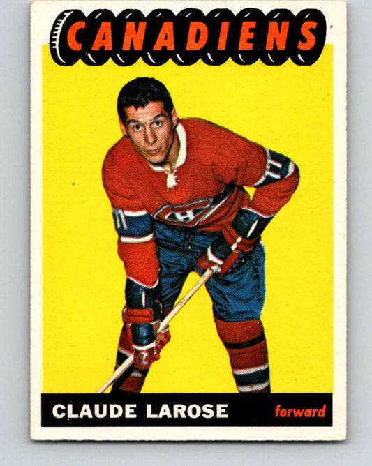 1965-66 Topps #75 Claude Larose  RC Rookie Montreal Canadiens  V554