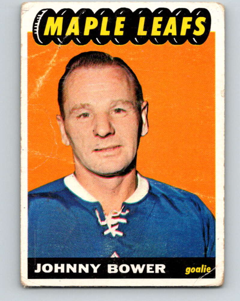 1965-66 Topps #77 Johnny Bower Toronto Maple Leafs V555