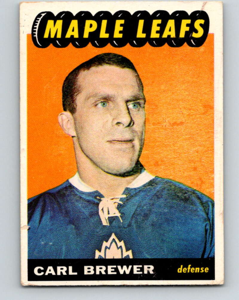 1965-66 Topps #78 Carl Brewer Toronto Maple Leafs V556