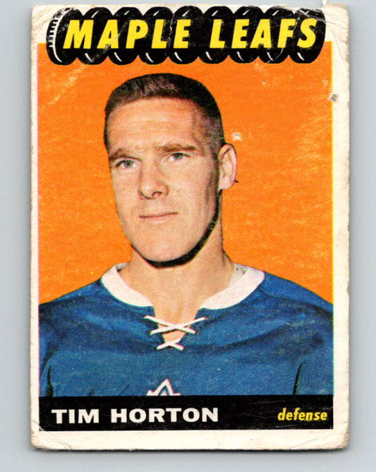 1965-66 Topps #79 Tim Horton  Toronto Maple Leafs  V557