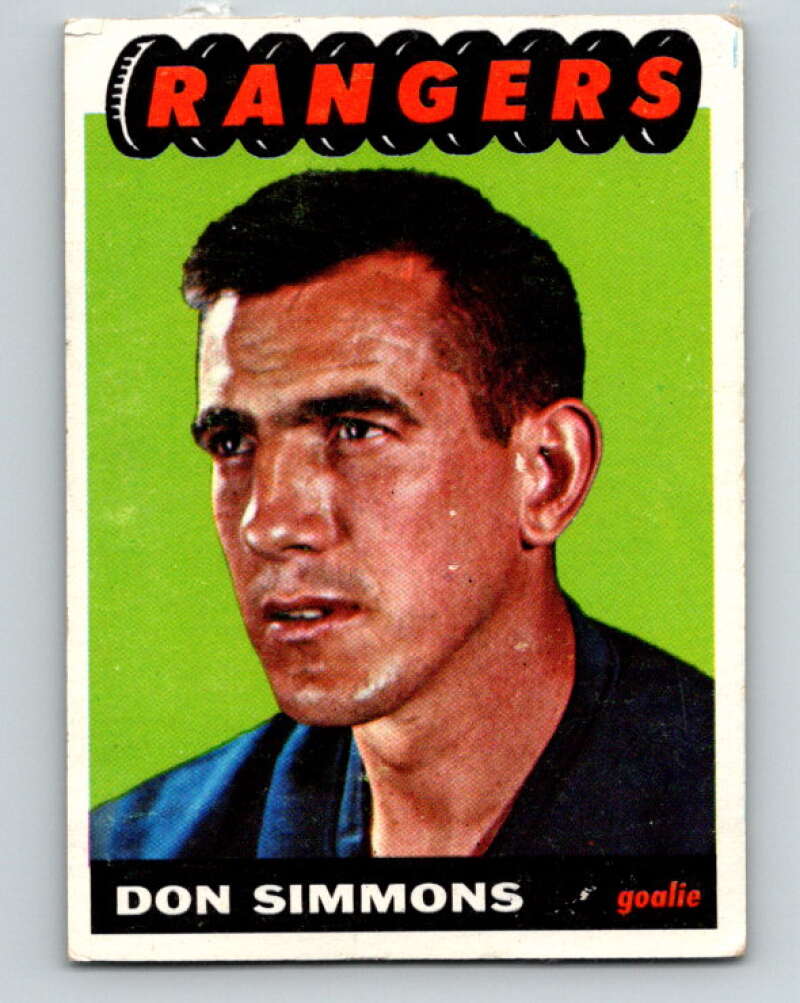 1965-66 Topps #88 Don Simmons New York Rangers V566