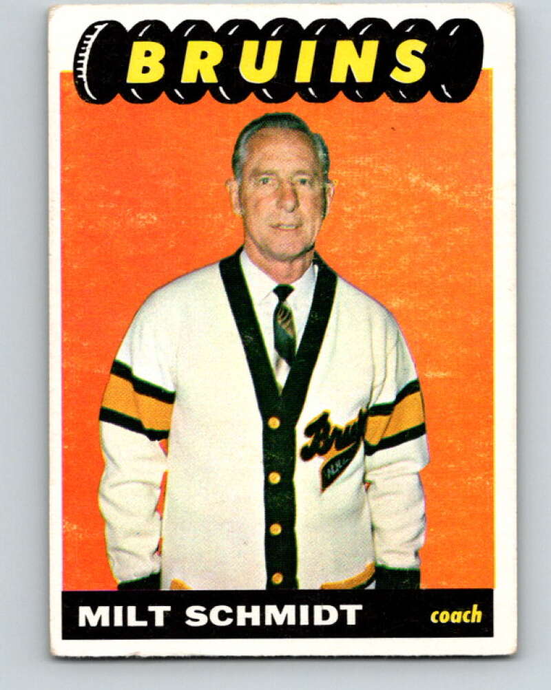 1965-66 Topps #96 Milt Schmidt CO Boston Bruins V576