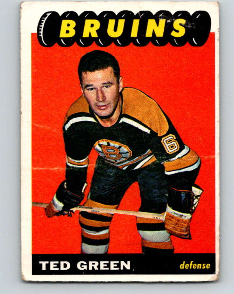 1965-66 Topps #98 Ted Green Boston Bruins V579