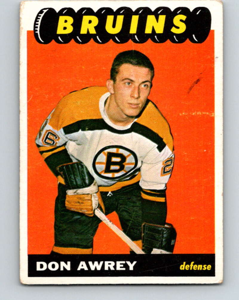 1965-66 Topps #99 Don Awrey RC Rookie Boston Bruins V580