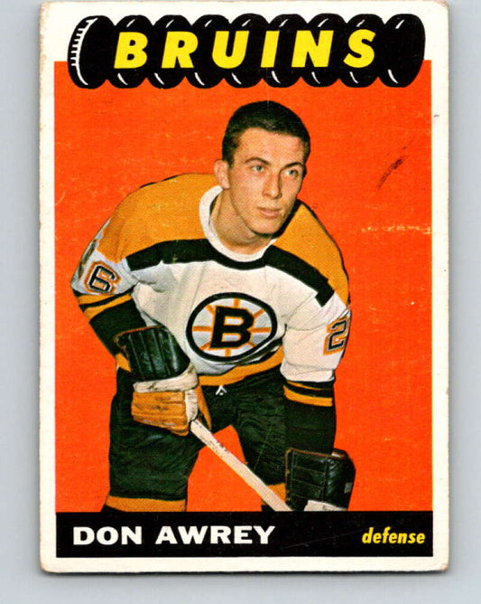 1965-66 Topps #99 Don Awrey  RC Rookie Boston Bruins  V580