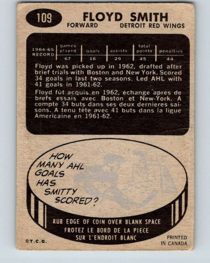 1965-66 Topps #109 Floyd Smith Detroit Red Wings V593
