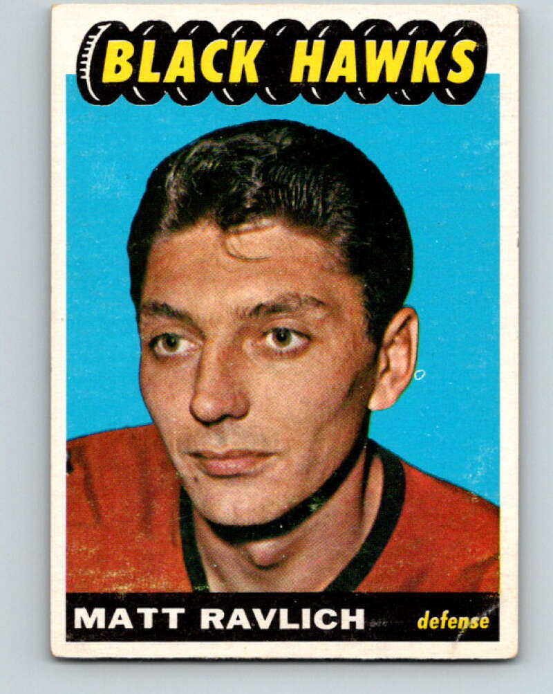 1965-66 Topps #115 Matt Ravlich RC Rookie Chicago Blackhawks V600