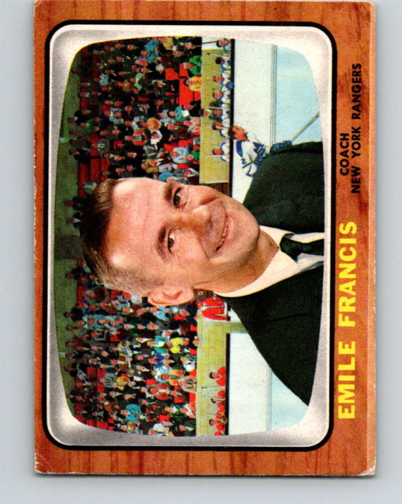 1966-67 Topps #21 Emile Francis RC Rookie New York Rangers V640