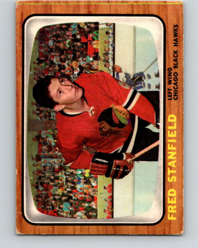 1966-67 Topps #56 Fred Stanfield Chicago Blackhawks V679