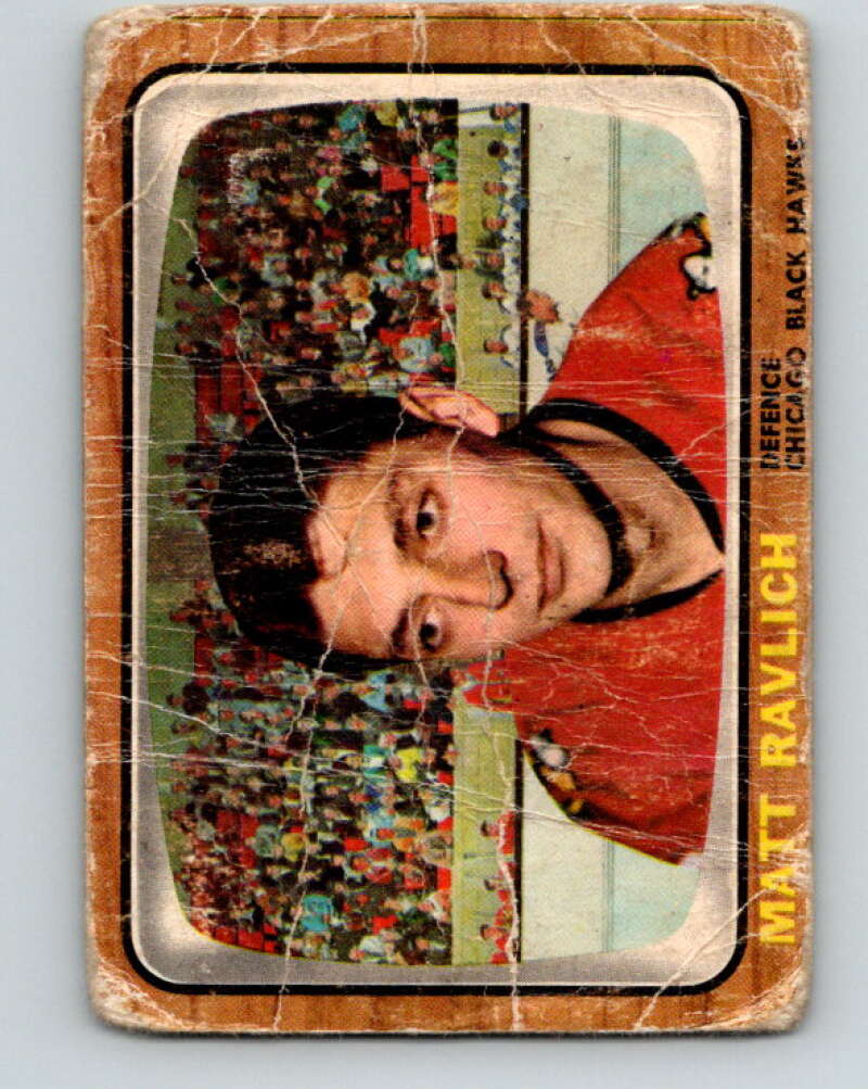 1966-67 Topps #58 Matt Ravlich Chicago Blackhawks V682