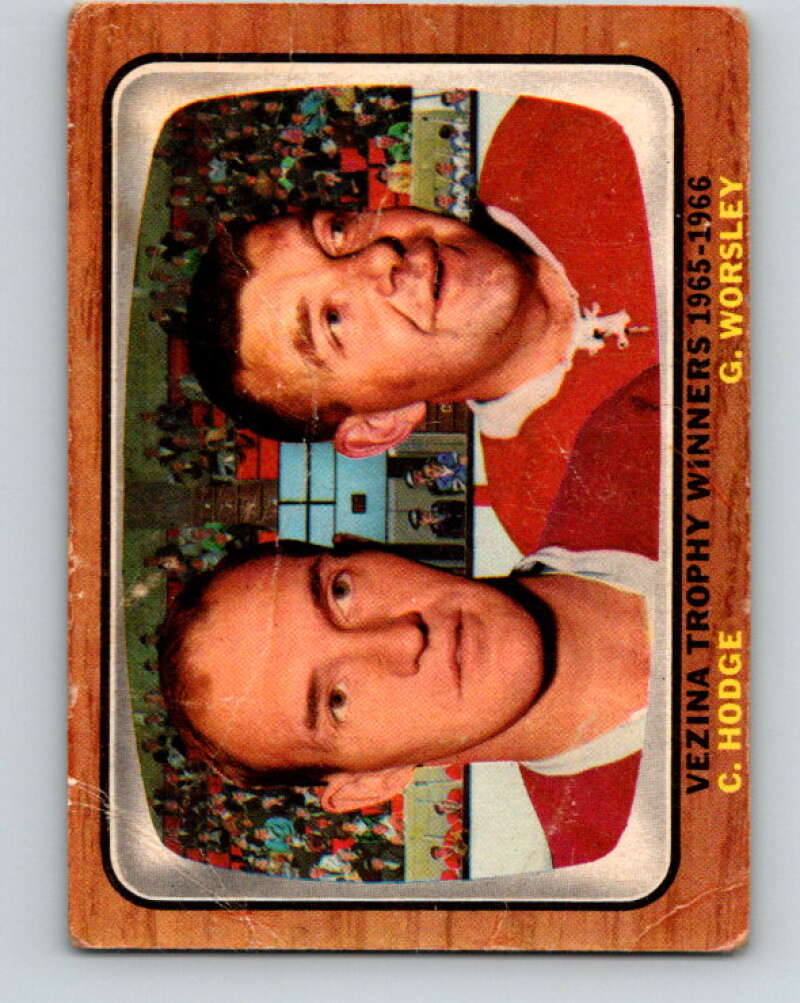 1966-67 Topps #65 Charlie Hodge/Gump Worsley Montreal Canadiens V687